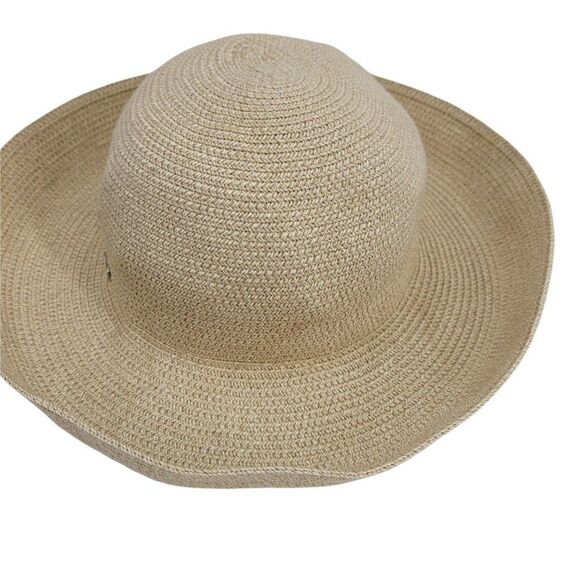 Vintage Betmar New York #166 Floppy Paper Sun Hat Flexible Tan‎ Metal Logo Sz main image 10
